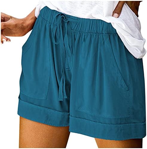 Ženske lagane kratke hlače Elastična struka Comptring Comfy kratke hlače Ležerne ljetne posteljine Tweats Baggy Trendi kratke hlače