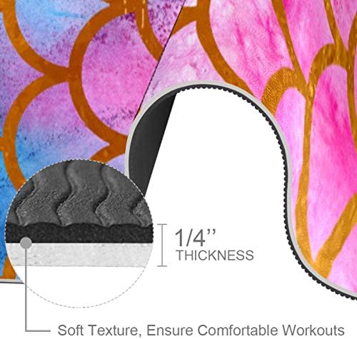 Siebzeh akvarelna Mermaid Scale Premium Thick Yoga Mat Eco Friendly Rubber Health & amp; fitnes non Slip Mat za sve vrste vježbe joge i pilatesa