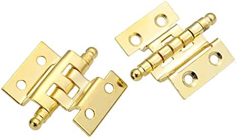 FZZDP 2pcs Gold Namještaj ukrasni šarki ormar vrata prtljage šarke 8 rupa Dekor za vintage drvene nakit 40mm