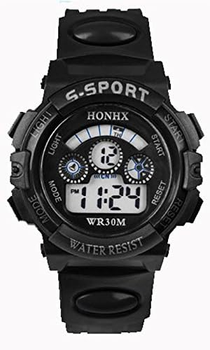 HYUIYYEAA Agw550 vodootporni muški dječaci Digitalni LED kvarcni Alarm Sportski ručni sat Crni satovi za