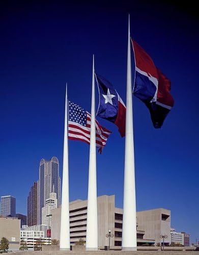 HistoricalFindings fotografija: zastave u City Hall Plaza,Dallas,Texas,Teksas,Amerika,Carol Highsmith, 1980-2006