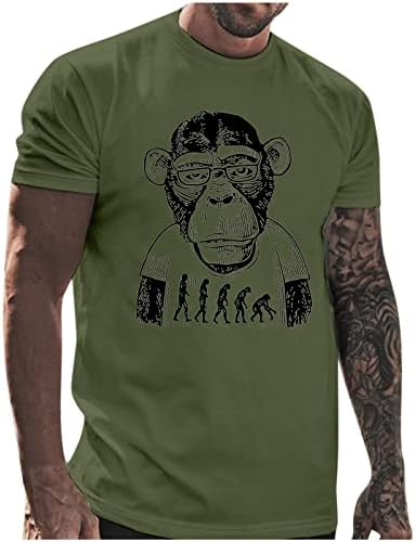 XXBR ljetne majice za muške kratki rukav, ulica Chimpanzee Monkey Print Crewneck Tee The Casual Regular-Fit Mashirt