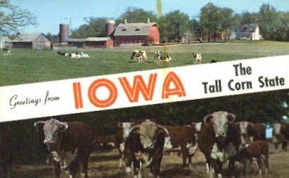 Pozdrav od, Iowa razglednica