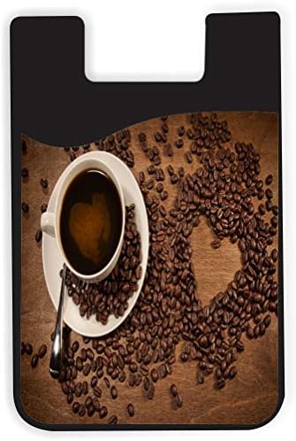Zrc za kafu sa espresso dizajnom kafe - Silikonska 3M ljepljiva kreditna kartica Novčanica Novčanica za telefon iPhone / Galaxy Android telefone