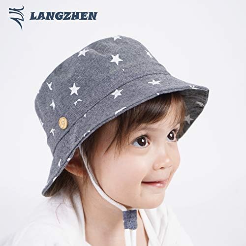LANGZHEN šešir za zaštitu od Sunca za djecu male dječake djevojčice Široki obod ljetni šešir za igru pamučni