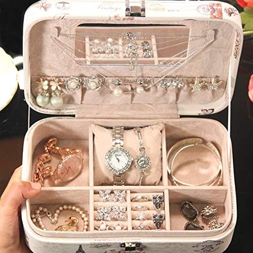EMERS Exquisite-nakit kutija nakit Organizator kutija za ogrlicu naušnice prstenovi putni nakit organizator sa nakit kutija za žene & amp;djevojke s mini ogledalo nakit Organizator B