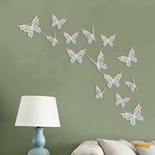 CIWEI 3D leptir zidni dekor 48 kom, 3 veličine, leptir rođendan ukrasi leptir ukrasi za torte ukrasi za