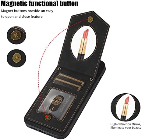 Kudex za iPhone 13 Pro novčanik slučaj sa držačem kartice, tanka koža Crossbody Magnetic Flip torbicu telefon