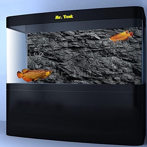 Mr. Tank 3D efekat teksture Crnog kamena Aquarium pozadina Poster HD Rock Stone Selfadhesive ukrasi za pozadinu akvarijuma za ribu, LJFFJL-3006