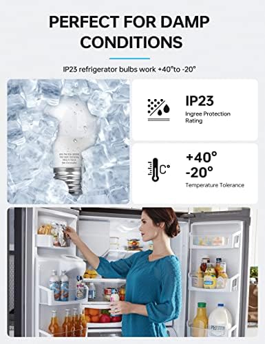 Kindeep 7W sijalica za frižider, A15 LED sijalica, 60 W ekvivalentna, Daylight White 5000k, 700LM, vodootporna