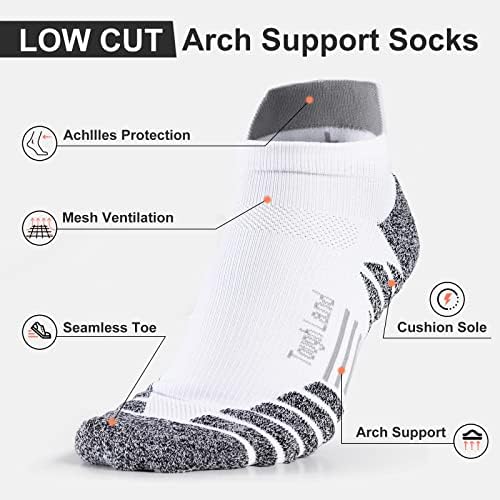 Tough Land čarape za trčanje za žene muškarce potpora za kompresiju gležnja za luk s jastukom niske rezane