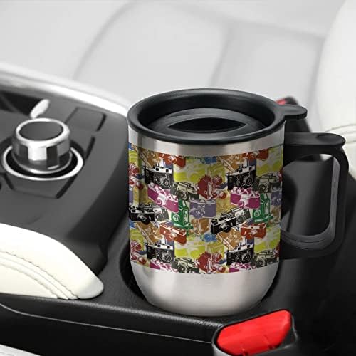 Šarene kamere Travel torbe za kavu Tumbler od nehrđajućeg čelika Car Cup sa ručkom Prosipani Twist na flip