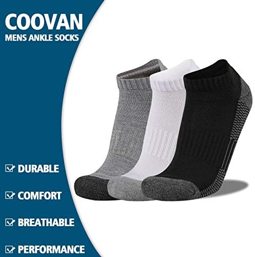 COOVODAN 10 pakovanja muških čarapa sa niskim rezom za gležnjeve Atletski jastuk za Ležerne čarape