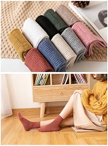 Norther30° Cotton Crew čarape za žene pamuk Casual jednobojne rastezljive čarape za žene devojke 10 parovi