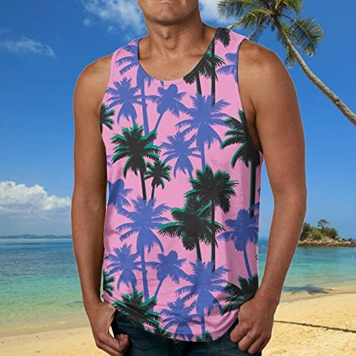 Bmisegm Summer Men Shirts Flag Summer Beach Tops bluza bluza Tank bez rukava štampani muškarci proljeće
