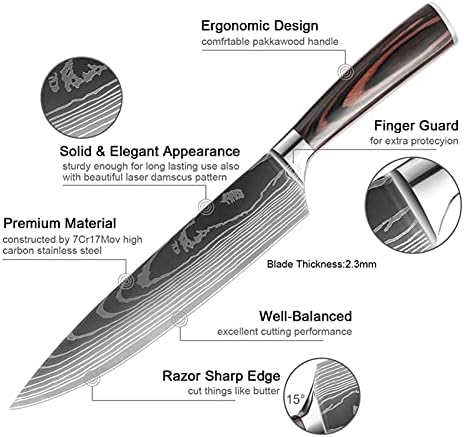 LMDO DAMASCUS Kuhinja za kuhanje nož za rezanje noža Kućanski meso Clepar Ribe i povrtnjak Univerzalni nož