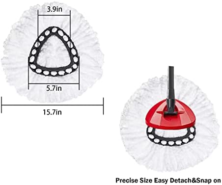 4 pakovanja Spin Mop zamjenska glava mop Refill kompatibilno sa Ocedar Triangle okretnim mopovima za Mikrovlakane,dubinsko