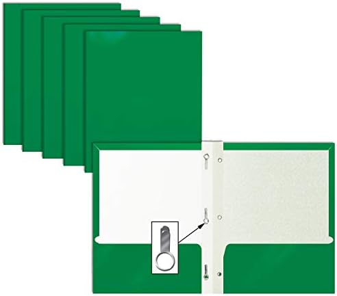 2 džepne sjajne fascikle od zelenog papira sa zupcima, 25 pakovanja, by Better Office Products, veličina
