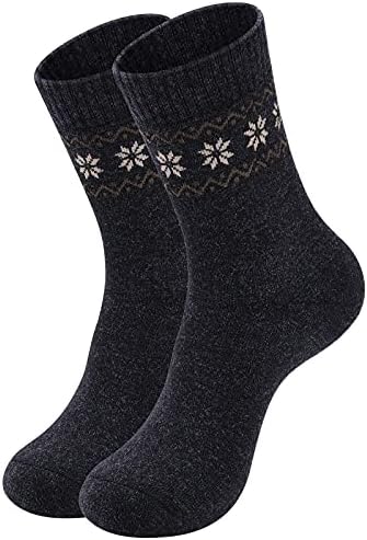 Ninetofivelife paket od 4 zimske tople vunene čarape za planinarenje čarape pletene čarape za rekreaciju