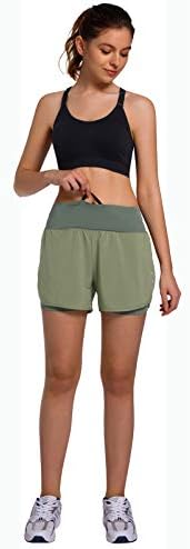 KSMIEN Women 2 u 1 trčanja - lagana atletska vježba teretana joga kratke hlače sa telefonskim džepovima