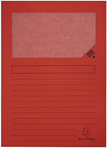 Exacompta A4 forever Window Folder, 120 GSM, Crvena, pakovanje od 100
