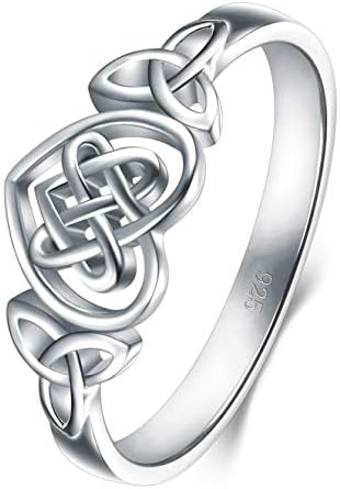 BORUO 925 srebra prsten Celtic čvor srce visoko poljski Tarnish otporan Eternity Burmu Stackable prsten