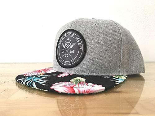 Neki dobri hmelj cvjetni / tropski šešir s crnim logotipom kružnim mrljama - obrtni pivo nadahnut snapbac