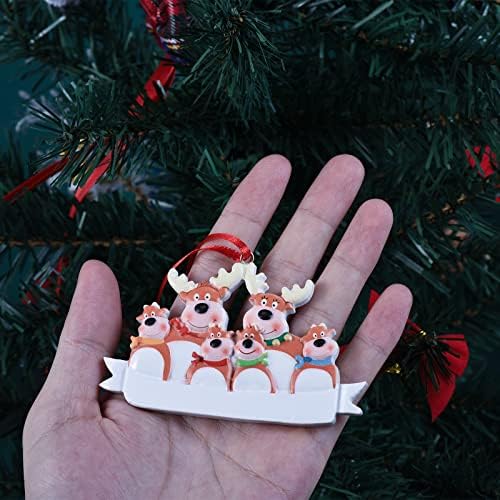Božićno stablo 2021 Personalizovano jeleer Porodica Slatka par jelena Glitter Santa Hattradition Rudolph