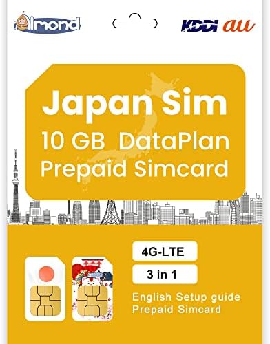 【Japan SIM】 KDDI Mreža SIM za Japan 4G-LTE podatke Japan Lokalna podrška, bez aktiviranja Nema ugovora