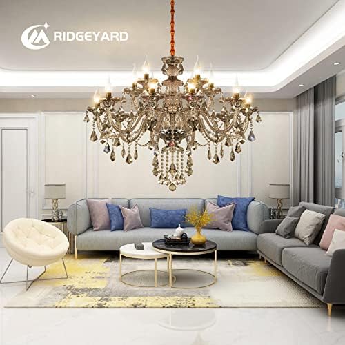 Ridgeyard E12 15 Ligti Kristalna svijeća u stilu lustera stropna rasvjeta privjesak luksuzni kristalni lusteri
