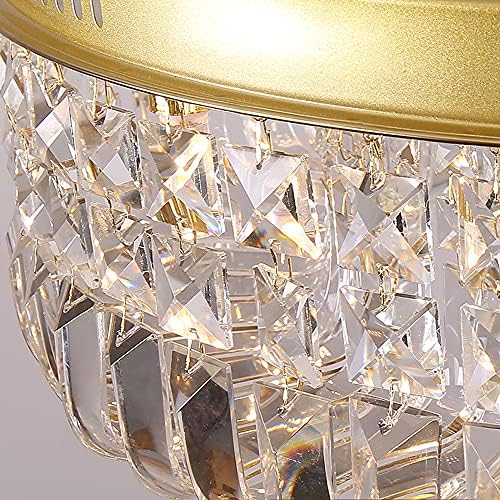 Knoxc Chanstelier Američka minimalistička plafonska svjetlost, retro zlatna kristalna lusterka LED stropna