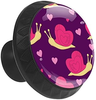 12 komada ružičasto Žuti puževi srce ljubičasta pozadina staklena dugmad za Komode, 1,37 x 1,10 u okruglom