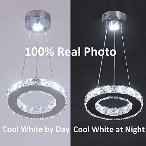 xychfantligh moderni kristalni lusteri LED privjesak za osvjetljenje okrugli prsten Chrome Flush Mount plafonsko