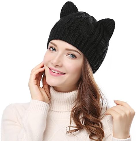 Bellady ženski šešir za mačke uši heklane pletene kape