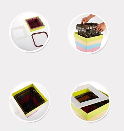 XZRWYB Fashion Creative plastične kante za otpatke Pritisak prsten kvadratna sklopiva teleskopska kanta za smeće za kućni kuhinjski dnevni boravak ured 10L, zelena