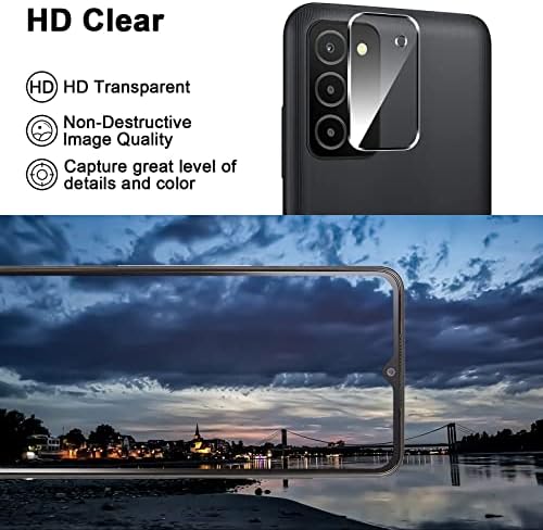 Coolpow 【3+3 paket】 dizajniran za Samsung A03s zaštitnik ekrana Samsung Galaxy A03s zaštitni Film od kaljenog stakla, Ultra HD, 9h tvrdoća, otporna na ogrebotine, jednostavna instalacija