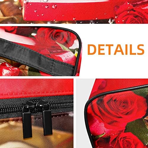 ECMRad prijenosni torba za šminku Valentinovo ROSE PRINT Print Veliki kapacitet sa patentnim zatvaračem