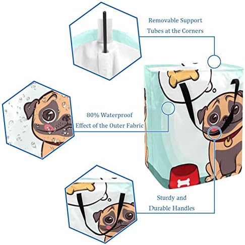 Funny Puppy Dog nedostaje otisak kosti sklopiva korpa za veš, 60L vodootporne korpe za veš kanta za veš