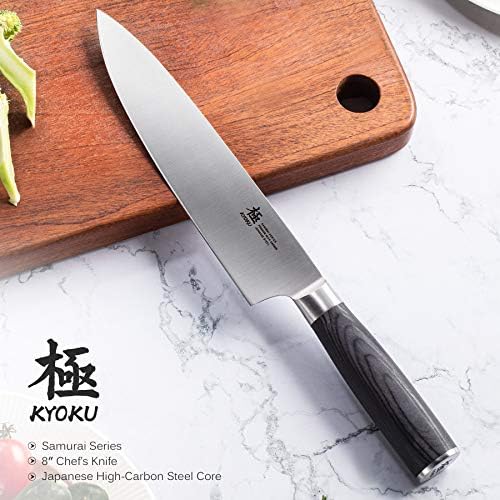 KYOKU Samurai serija kuharski nož + nož Nakiri + profesionalna torba za rolne noža za kuhare