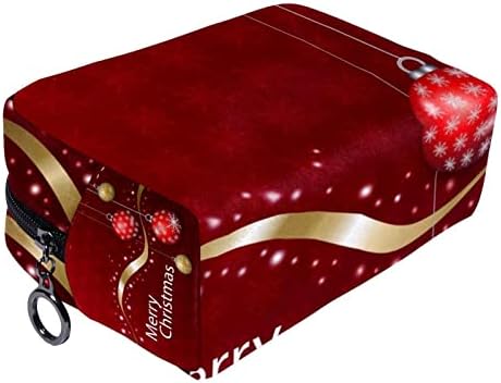 Tbouobt pokloni za muškarce Žene šminke torbe toaletne torbice Male kozmetičke torbe, božićno crveno zlato