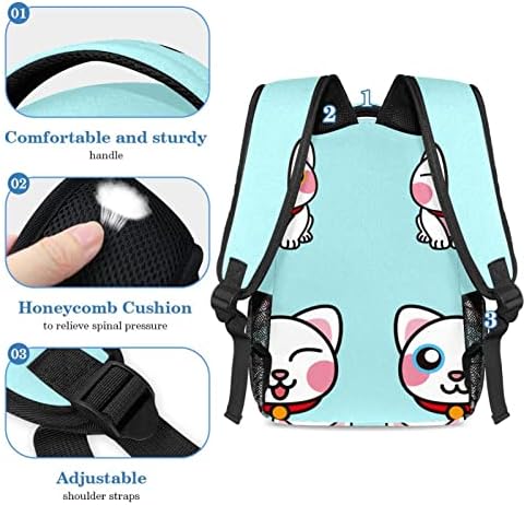 Tbouobt putnički ruksak set lagan laptop casual ruksak za žene muškarci, crtane životinje 4 mačke
