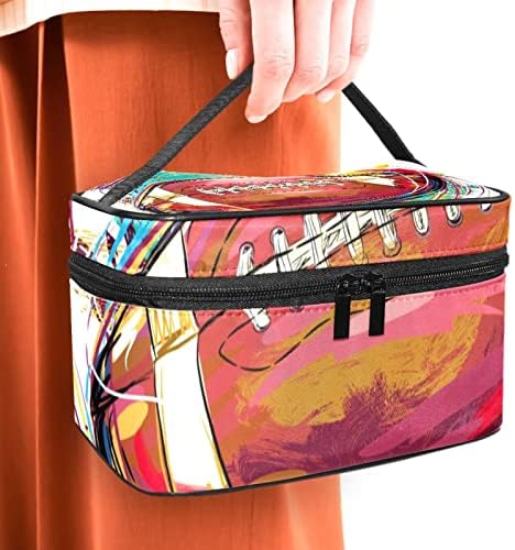 Mala šminkarska torba, patentno torbica Travel Cosmetic organizator za žene i djevojke, sportski ragbi grafiti