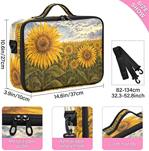 INNEWGOGO Suncowers ulje slikarska kozmetička torba za žene Travel Toaletna torba sa ručkama na ramenu traku