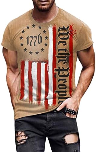 BMISEGM Ljetni muški majice muškarci 1776. Neovisnost Promjena boje zastava u boji Proljeće Ljeto Slobodno
