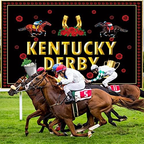 Kentucky Derby Horse Backdrop za fotografiju utrke konja pozadina Banner 5x3ft Run za Rose Decor Kentucky