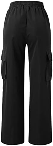 Zlovhe Sive teretne pantalone za žene, žene, ženske baggy teretne hlače sa džepovima širine pantalone za