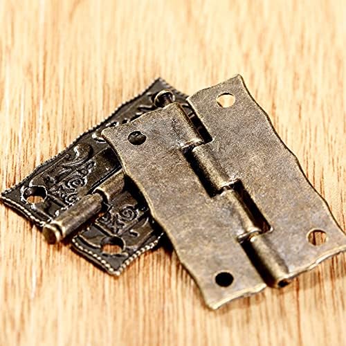 XWWDP 10pcs Hinges 36 * 23 mm željezo Antikni brončani cink Iron ukrasni vijci Vintage Drveni nakit kutija Cvjetni uzorak