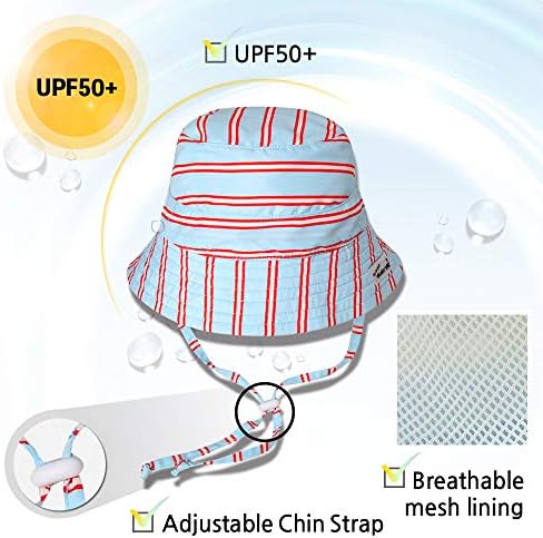 VAENAIT BABY Kids Unisex šešir za sunce UPF 50+ prozračna kanta za zaštitu od sunca šešir za igru s podesivom podstavom od mrežice za bradu