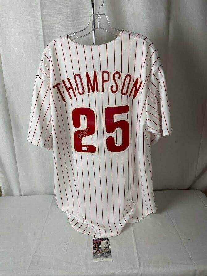 Milt Thompson potpisao je autogramiranih filicija Majestic Jersey JSA di - autogramirani MLB dresovi