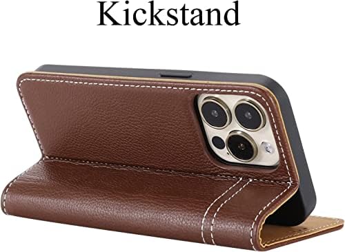 SDUTIO torbica za novčanik za iPhone 14 Pro, vrhunska Folio Flip torbica od prave kože sa držačem kartice